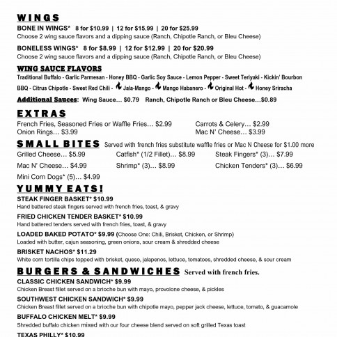 Food Menu | Scully's Sports Bar & Grill